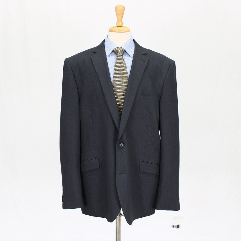 Savile Row 50L Gray Solid 2-Button Sport Coat Blazer Jacket O273